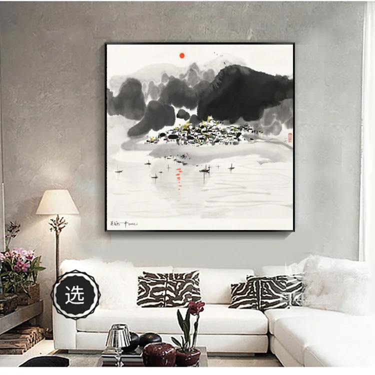 У гуаньчжун китайский впечатляющий пейзаж настенная живопись, HD Печать Картина на холсте украшение дома гостиная