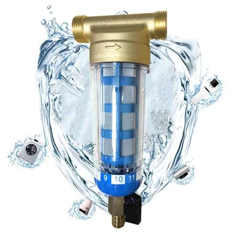 

Kitchen Home Water Purifer Filter Stainless Steel Copper Tap Water Purifier Pre-Filter Filtering Mesh With Wrench For Water Pipe