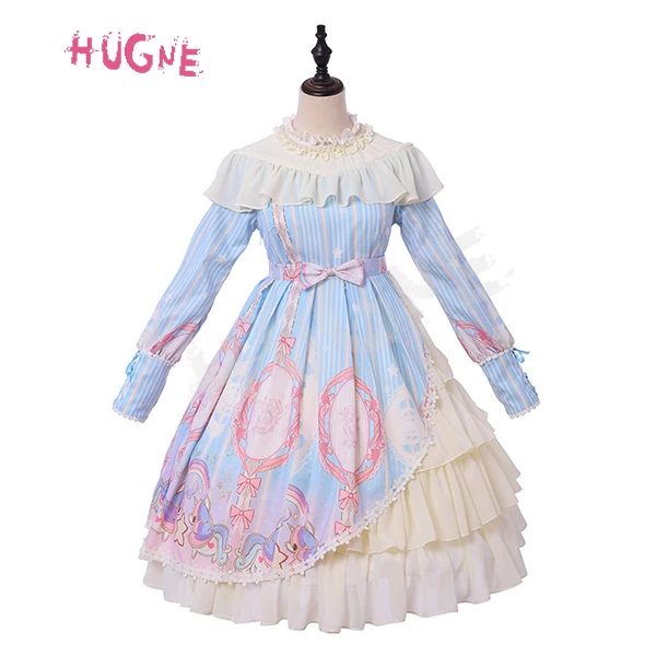 Vestido de Princesa Unicórniomanga Longa Lolita Vestido Mori Menina 6 High Quality Moda Feminina