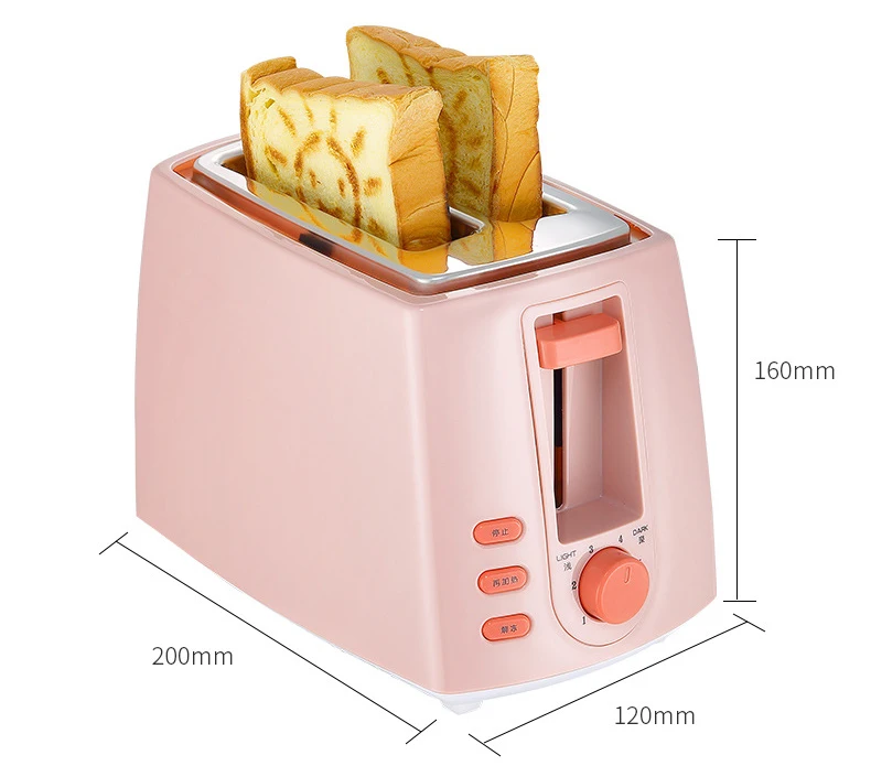 Электрический тостер из нержавеющей стали, Бытовая Автоматическая хлебопечка, машина для завтрака, тост, сэндвич, гриль, духовка, 2 ломтика