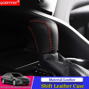

QCBXYYXH Car Styling Car Automatic Transmission Shift Leather Case Decoration Auto Accessories For Toyota 8th Camry 2017 2018