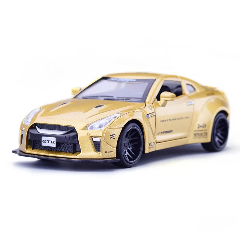 1:32 GTR Pull Back Light Sound Sports Cars Model Toy Alloy Metal Car Toys for children kids Collection gifts - Цвет: 07