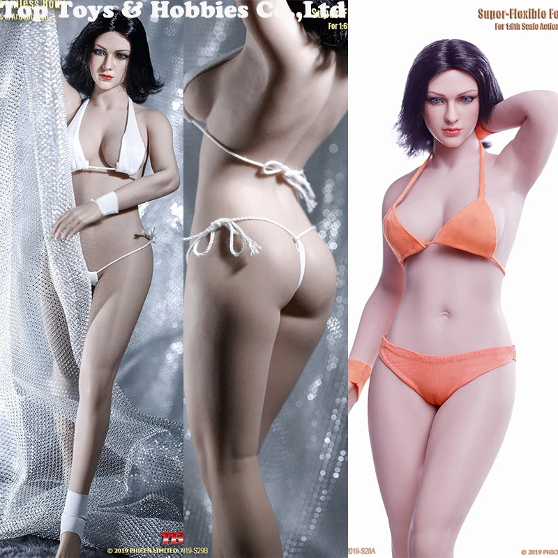

27.8CM 1/6 Super Flexible Micro Fat Girl Pale/Suntan Skin Female Mid Bust Seamless Body S29A/S29B Model for 12'' Action Figure