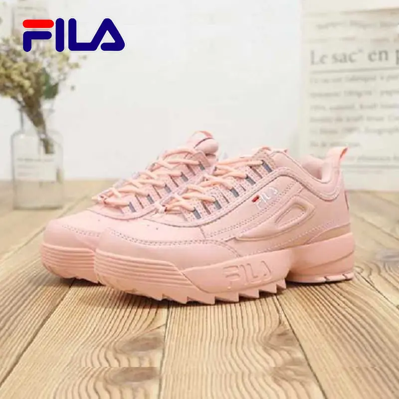 Fila Disruptor II 2 кроссовки женские кроссовки zapatos de mujer Розовый Высокая увеличивающая рост Спорт на открытом воздухе обувь Лидер продаж