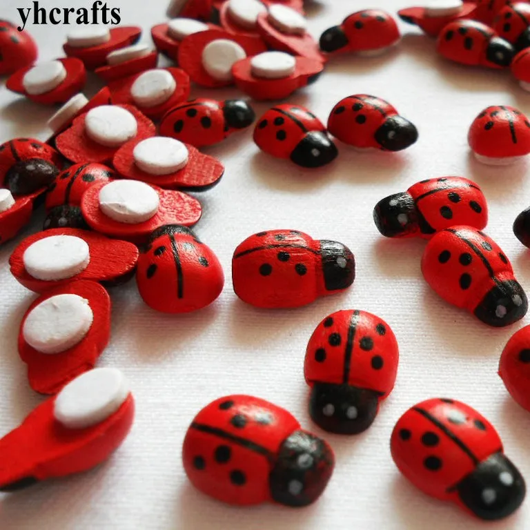 1000 قطعة/الوحدة ، البسيطة الأحمر الخنفساء الخشب ملصقات سكرابوكينغ عدة التعلم المبكر ألعاب تعليمية الروضة الحرف. الأطفال اللعب