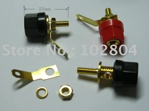 

Hex head Gold Plated Binding Post Banana Jack 2 colors Red & Black 30 pcs per Lot hot sale