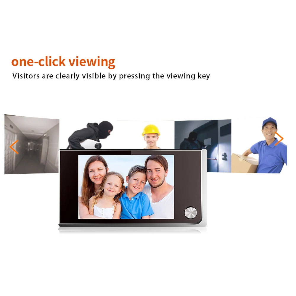 3.5 Inch LCD Color Screen Digital Doorbell Camera 120 Degree Doorbell Electronic Peephole Door Viewer Outdoor Door Eye Universal
