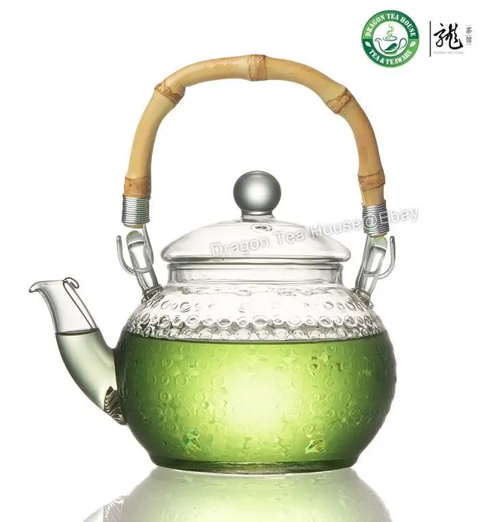 Прозрачный стеклянный чайник с бамбуковой ручкой 600 мл FH 716MNTS|teapot bamboo handle|teapot