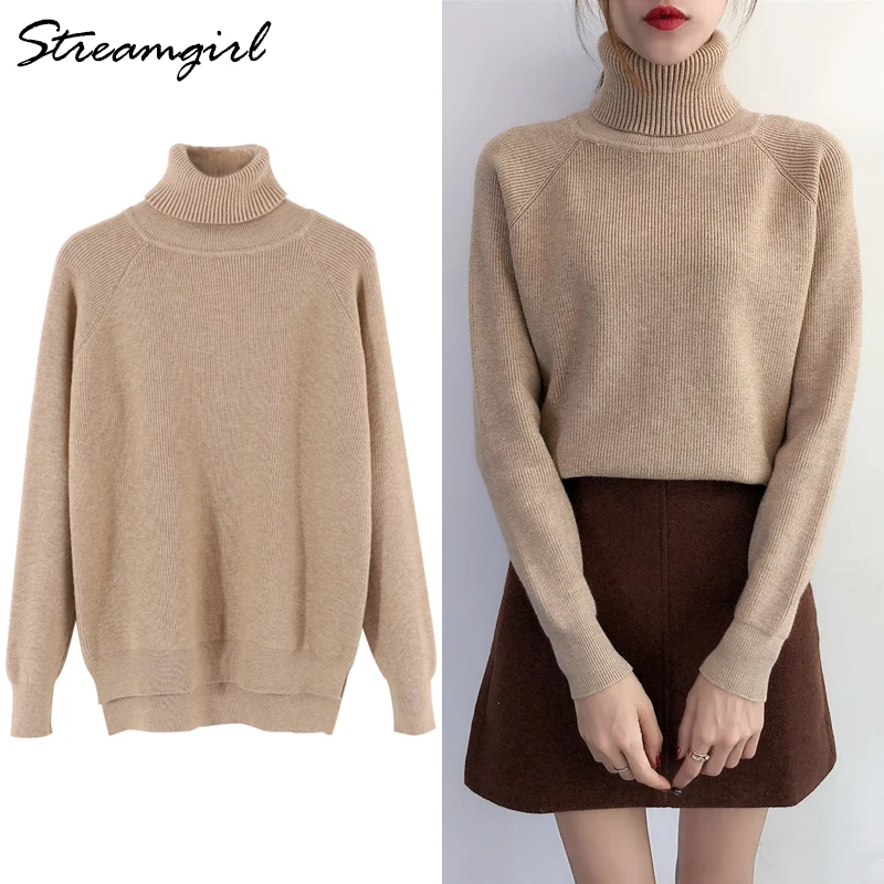 Streamgirl Winter Clothes Women Sweater Women's Turtleneck Sweaters Female Womens Sweaters 2018 Winter Yellow Sweater Knitted