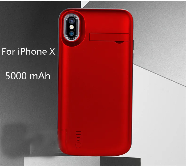 Чехол для аккумулятора 8000 мА/ч для iPhone 6, 6 S, 7, 8 Plus, запасной внешний аккумулятор, чехол для зарядки iPhone X, 5000 мА/ч, чехол для зарядного устройства - Цвет: iX Red