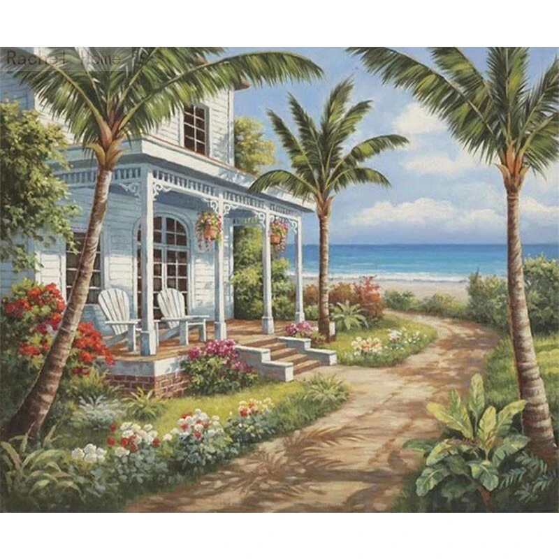 Diamond Embroidery Diy Painting Cross Stitch Kits Mosaic Seaside scenery Full Square CS247 | Дом и сад