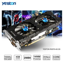 Yeston Radeon RX 570 GPU 4 ГБ GDDR5 256 бит игровой настольный компьютер PC Видео Графика карты поддерживают DVI/ HDMI