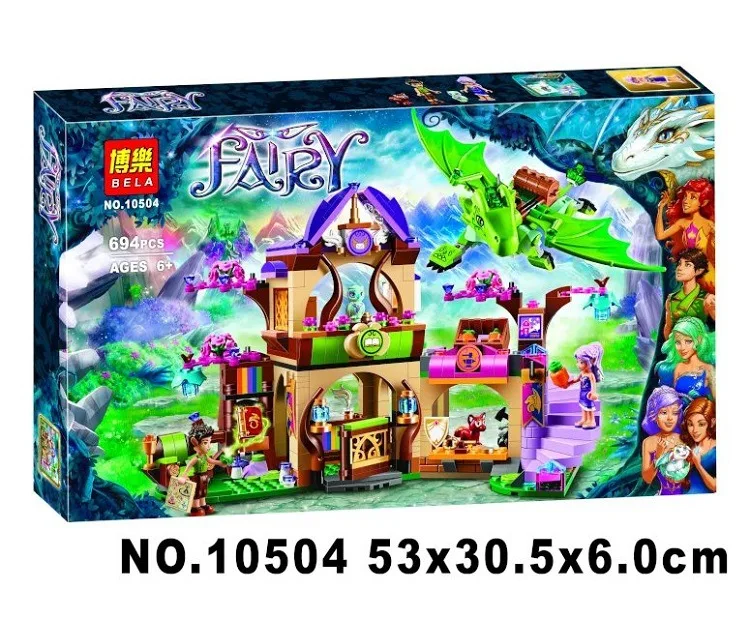 

10504 694Pcs Friend Elves The Secret Market Place Model Building Kit Blocks Girl Toys For Children 41176