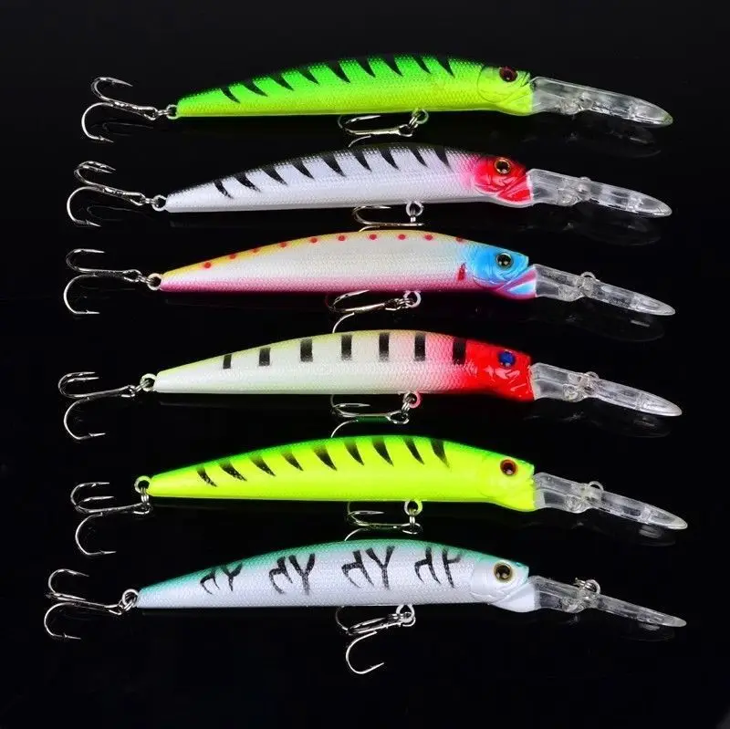 

New Lot 6pcs Large Minnow Fishing Lures Bait Bass CrankBait Tackle 14.5cm/14.7g