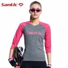 Santic Women’s 3/5 Sleeve Cycling Jerseys Breathable Quick Dry Riding Long T-Shirt Spring Summer Bicycle Ropa Ciclismo Clothing