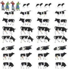 An8704 36 pces 1: 87 animais de fazenda bem pintados vacas ho escala nova paisagem layout