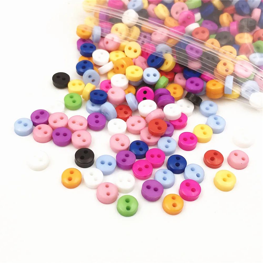 TPSMOC, 100 шт, 6 мм, смешанные маленькие пуговицы из смолы, инструменты для шитья, декоративные пуговицы для скрапбукинга, кнопки для детской одежды