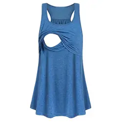 Блузка для беременных женщин свободный удобный Пулл-ап молокоотсос топы жилет рубашка для грудного кормления