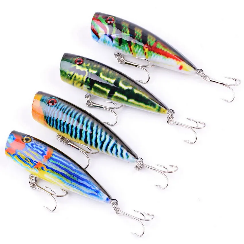 

4pcs 8.7g 6.8cm Lure Popper Fishing Bait Big Game Saltwater Minnow Topwater Plastic Sea Popper Lure Isca Artificial Pesca