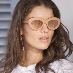 2018 Новый Cat Eye Для женщин солнцезащитные очки Тонированные Цвет объектив Для мужчин Винтаж в форме Солнцезащитные очки женские очки голубые