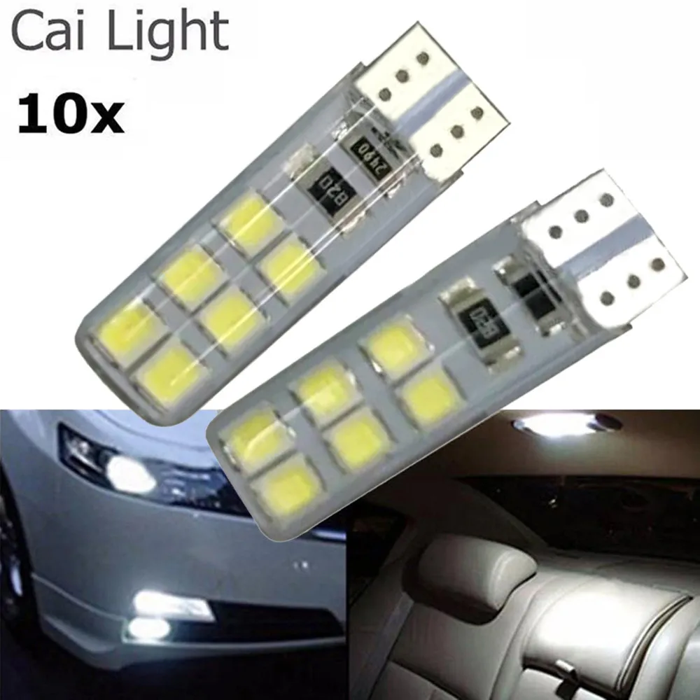 10 шт. светильник лампочка T10 194 W5W COB 2835 SMD 12LED автомобилей Canbus супер яркий лицензии 2