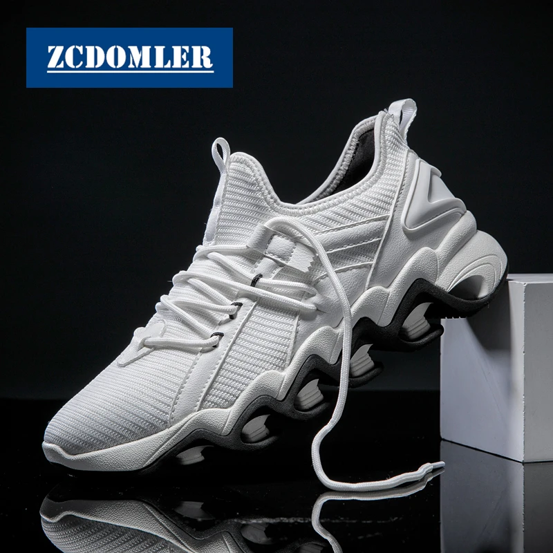 Zcdomler Flyknit De Masculino 2019 branco Up Tenis Respirável Formadores Branco Homens Casuais Dos Designer Lace Preto Top Sneakers Quality Sapatos Masculinos ptxwqrpg