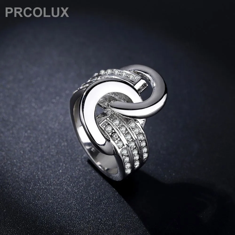 PRCOLUX Винтаж Женский Геометрическая кольцо золото цвет для девочек вечерние
