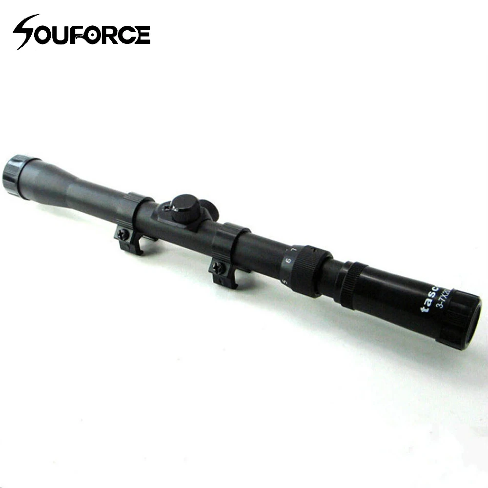 

New Airgun Hunting Scope Riflescope 3-7X20 Telescopic Optic Cross Reticle Illuminated with 11mm Rail Mount For Airgun Shotgun