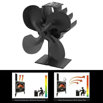 

Fireplace 4 Blade Heat Powered Stove Fan komin Log Wood Burner Eco Friendly Quiet Fan for Wood / Log Burner/Fireplace - Eco