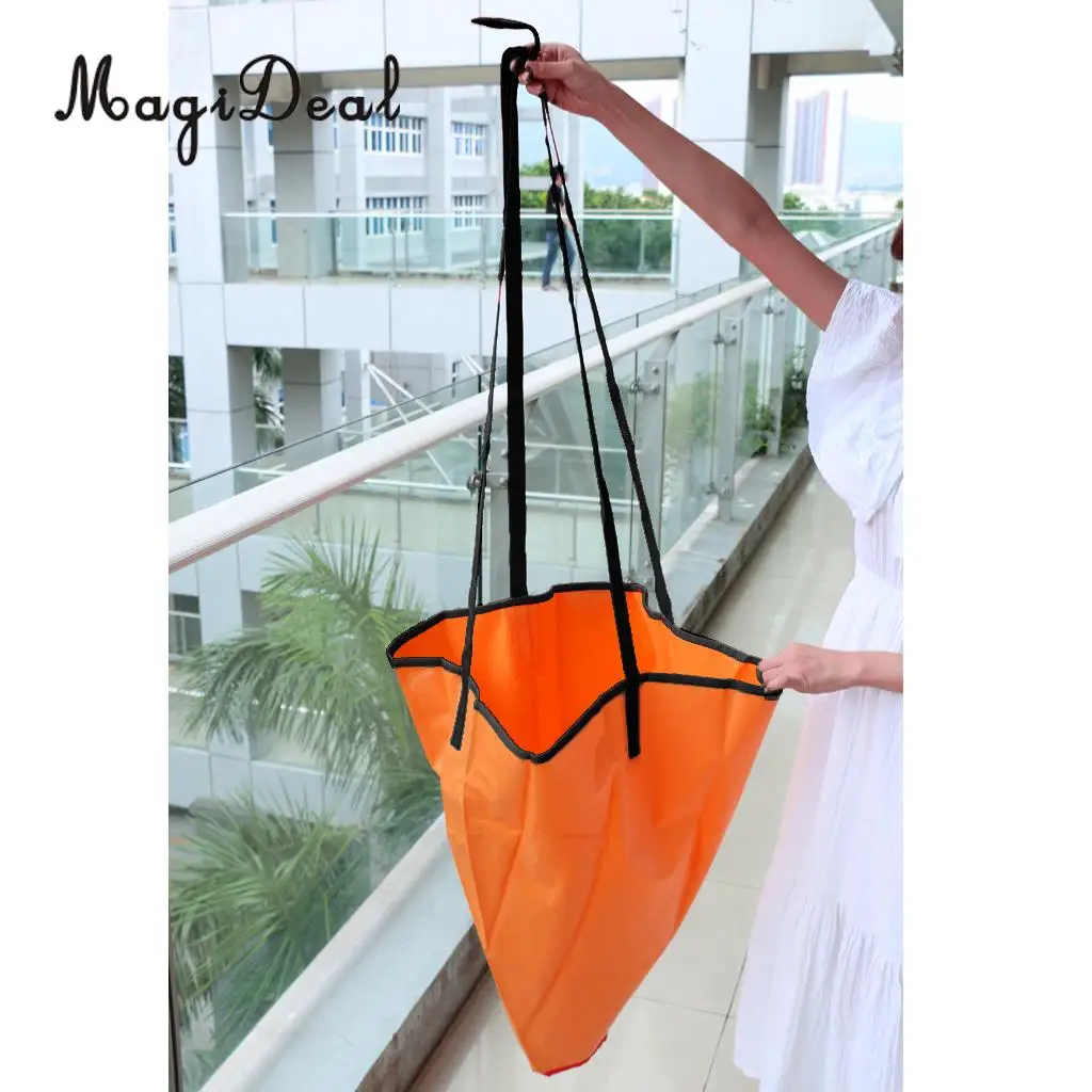 MagiDeal Large 32' Orange PVC Sea Anchor Drogue Drift Chute Sock Fits Marine Boat Up To 20'/6m + 29' Kayak Tow Rope Throw Line
