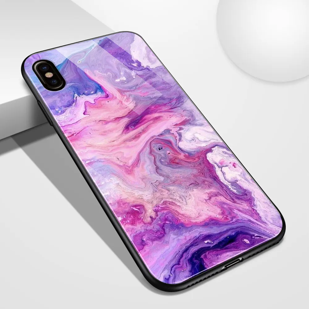 For Iphone 12 Case Glass Back Cover Iphone 13 Marble Color Painting Funda For Iphone 6 6s 7 8 Plus X Xs Max Xr 11 12 13 Pro Max cool iphone 12 pro max cases