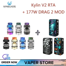 voopo177w 2 Коробка мод с Vandy vape Kylin V2 RTA Tank VS Vaper Vs DRAG 157 Вт мини набор электронных сигарет