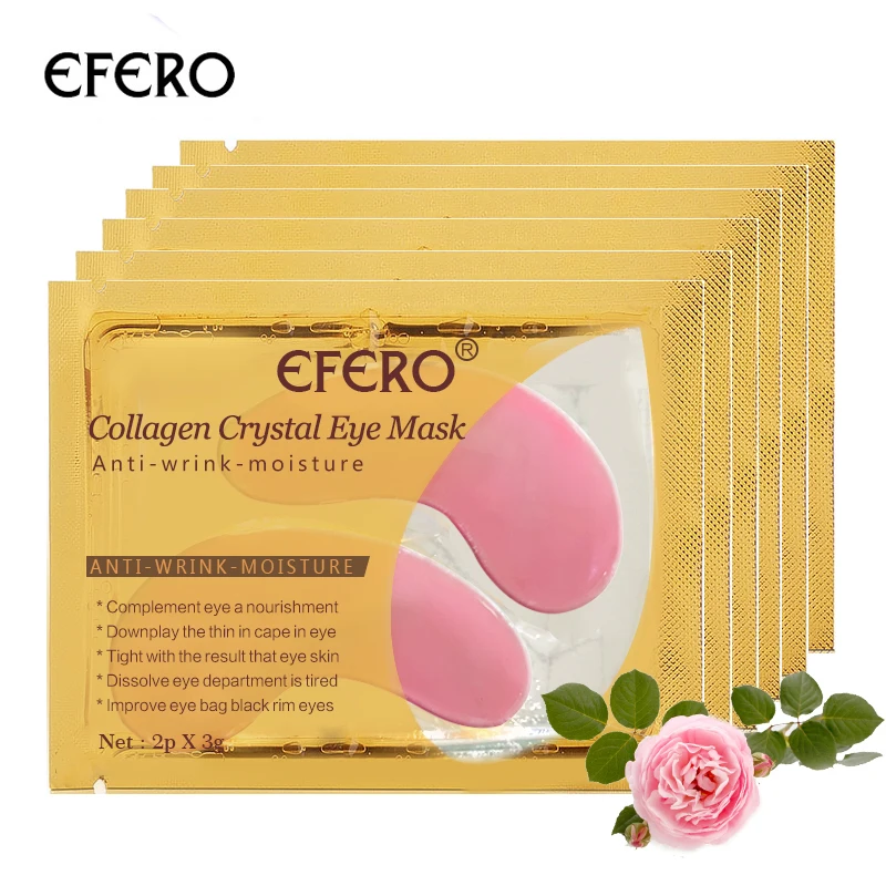 EFERO 5packs=10pcs Collagen Crystal Eye Mask Face Mask Gel Eye Patches for Eyes Bag Dark Circles Anti Aging Under Eye Pad Cream EFERO 5packs=10pcs Collagen Crystal Eye Mask Face Mask Gel Eye Patches for Eyes Bag Dark Circles Anti Aging Under Eye Pad Cream