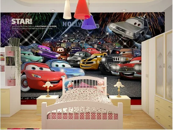 Free shipping custom children room wallpaper TV setting wall of bedroom non-woven wallpaper cars