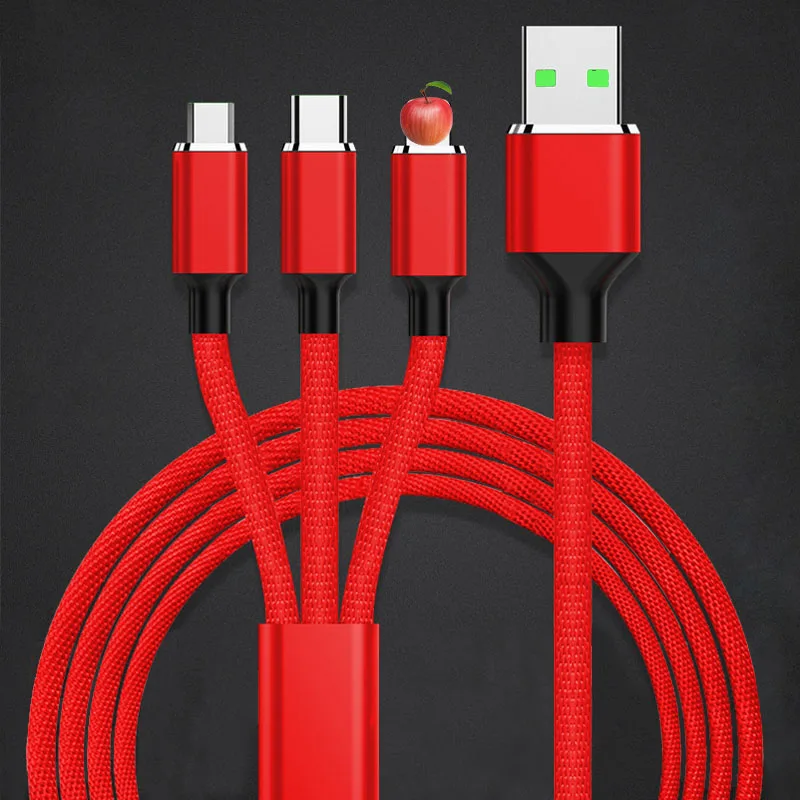 1.2 m نسج المصغّر usb التمديد شحن خط متعددة وظيفة ل أبل الروبوت نوع-C 3 في 1 كبل شحن للهاتف المحمول 1.2 m نسج المصغّر usb التمديد شحن خط متعددة وظيفة ل أبل الروبوت نوع-C 3 في 1 كبل شحن للهاتف المحمول