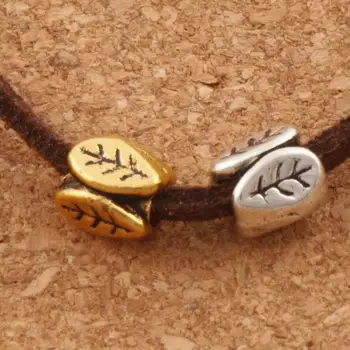 

Leaf Curved Tube Beads 6.6x5.4mm 300pcs zinc alloy Spacers Jewelry Findings L594