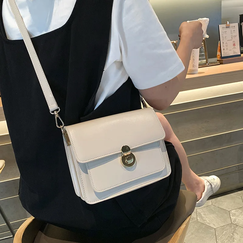 

Fashion Flap Bag Female Lock Shoulder Bag PU Leather Hundred Single Cross Body Bags Ladies Hand Bags Purses
