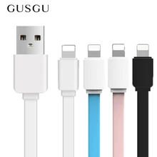 GUSGU USB кабель для iPhone X XR XS Max 8 7 6 6S Plus 5S SE кабель для синхронизации данных плоский кабель для зарядки для iPad кабель для мобильного телефона