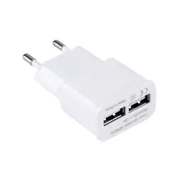 Качество США/ЕС Plug разъем адаптера переменного тока 5 В 2A Dual USB 2-Порты и разъёмы для мобильного телефона White 100% Фирменная Новинка
