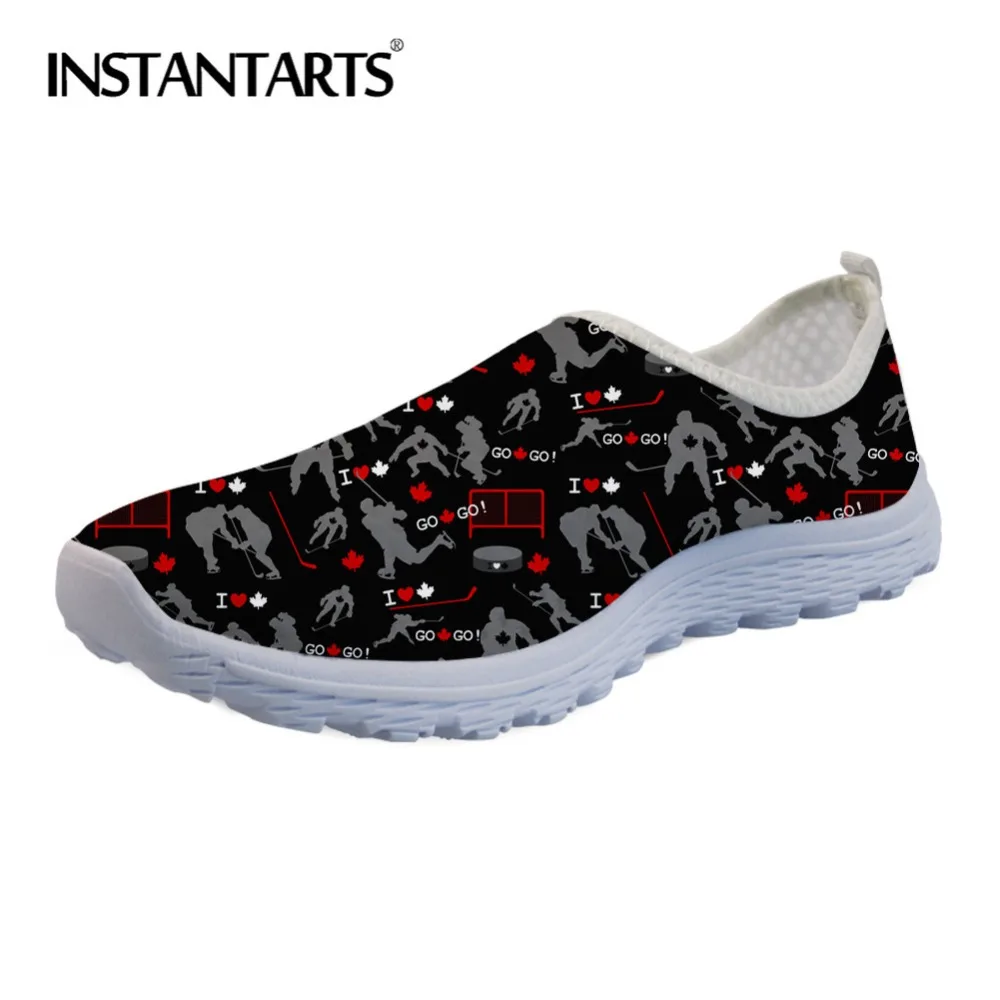 

INSTANTARTS Men's Casual Sneakers Fashion Female Sli On Loafers Mesh Shoes Team Canada Print Summer Beach Flat Shoes for Boy Man