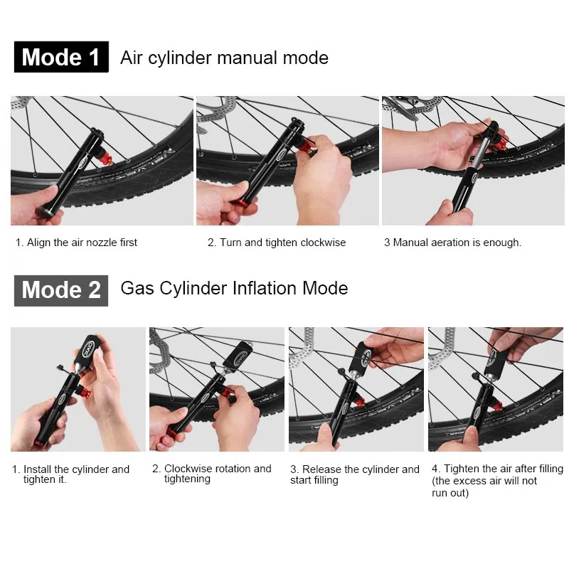 

Bike Tool Mini Bike Pump Hand-push Portable Nitrogen-filled Bicycle Mountain Bikes Tire Pump SMN88