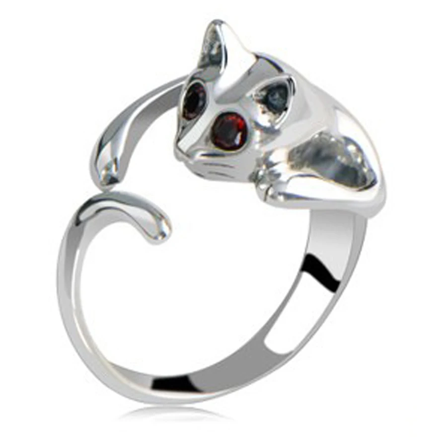 

Accessories Fashion Jewelry Manual Polishing Alloy Auger Personality Cats Rings For Women Christmas Gift