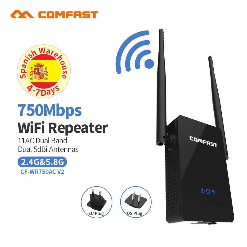 

Wireless Wifi Extender 750Mbps Wifi Repeater/router Dual Band 2.4&5Ghz Wifi Network Booster 802.11ac long Range Signal Amplifier