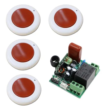 

White-red Mini Size Remote Control Switches Light Lamp LED Power Wireless Controller AC220V 1CH Relay Receiver with Transmitter