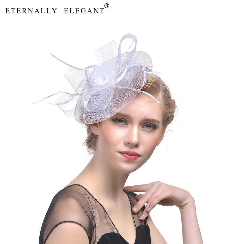 

Fashion Vintage Feather headdress Wedding Hats For Women Vintage Hair clip For Dinner Party
