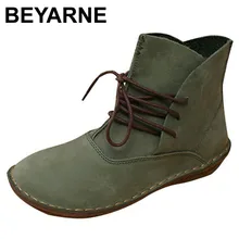 BEYARNE/женские ботинки ручной работы; женская обувь из натуральной кожи; сезон весна-осень; ботильоны на шнуровке; женская обувь