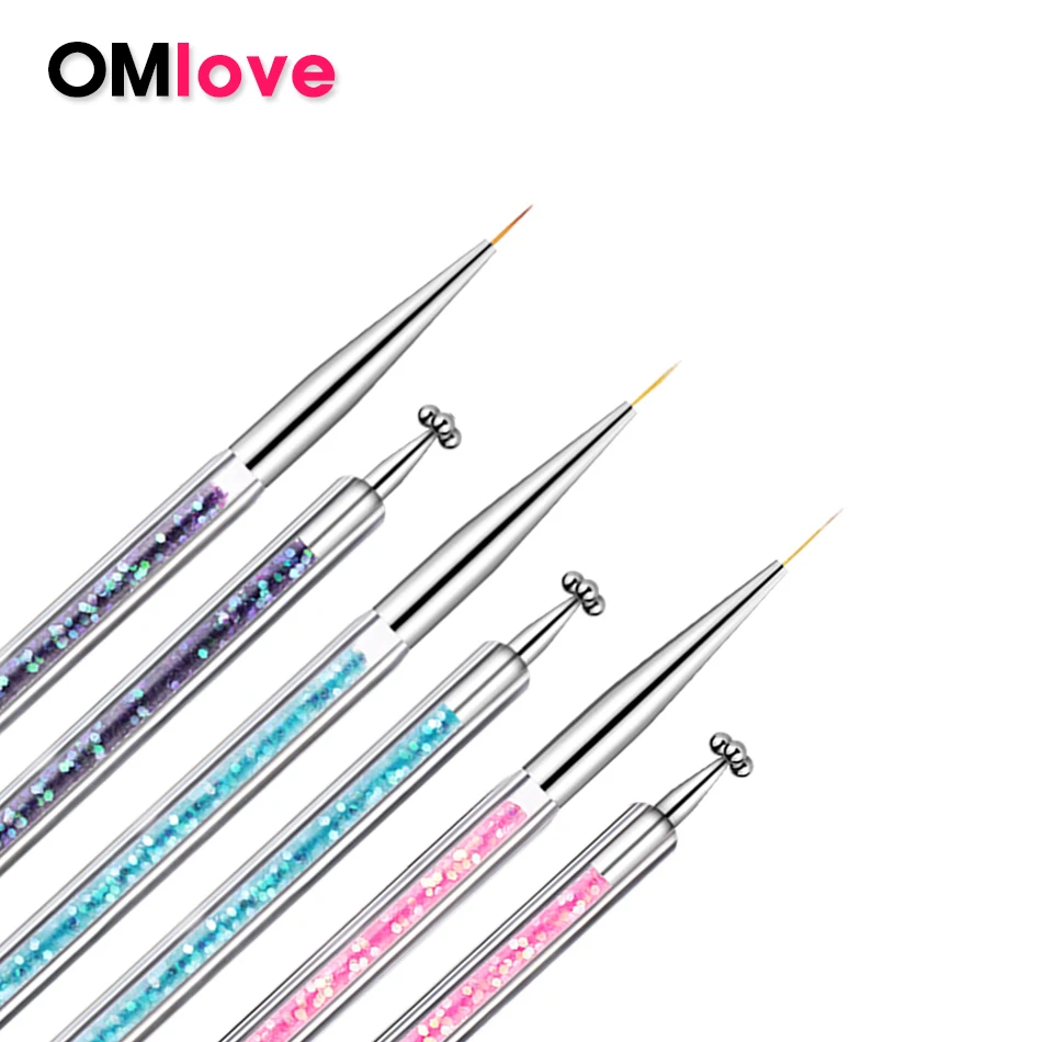 

OMlove Professional 1Pc Acrylic Nail Brush For Nail Art Pattern DIY Design Small Brush Nail For Drawing On Nails Manicure Tools