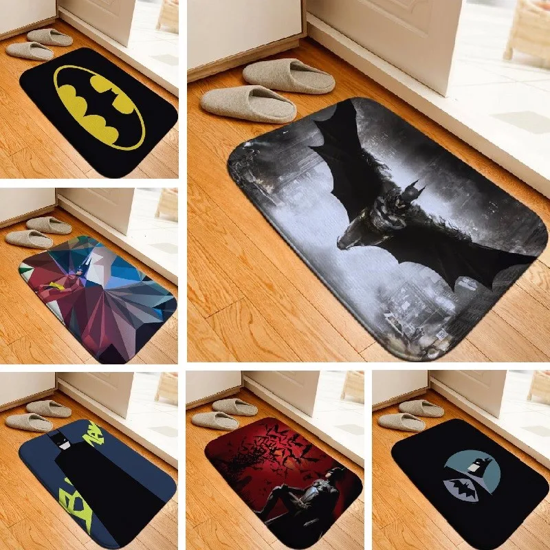 Bath Mat Hero Batman Printed Rug Toilet Carpet Flannel Non Slip Bath Mat Absorbent Bathroom Mat Floor Mat 40x60cm Custom
