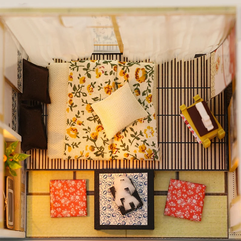 Diy Doll House Wooden Handmade Miniature Dollhouse Assemble Kits Toys Japanese Style Bedroom Furniture House Toys for Children Diy Doll House Wooden Handmade Miniature Dollhouse Assemble Kits Toys Japanese Style Bedroom Furniture House Toys for Children