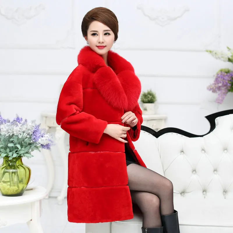 3xl Red black Plus grey Solide Nouvelle Couleur Longue De Survêtement Hiver Manteau Agneau Faux Cachemire Fourrure Taille La Slim Dame Spéciale Autorisation fwwqUZxRH